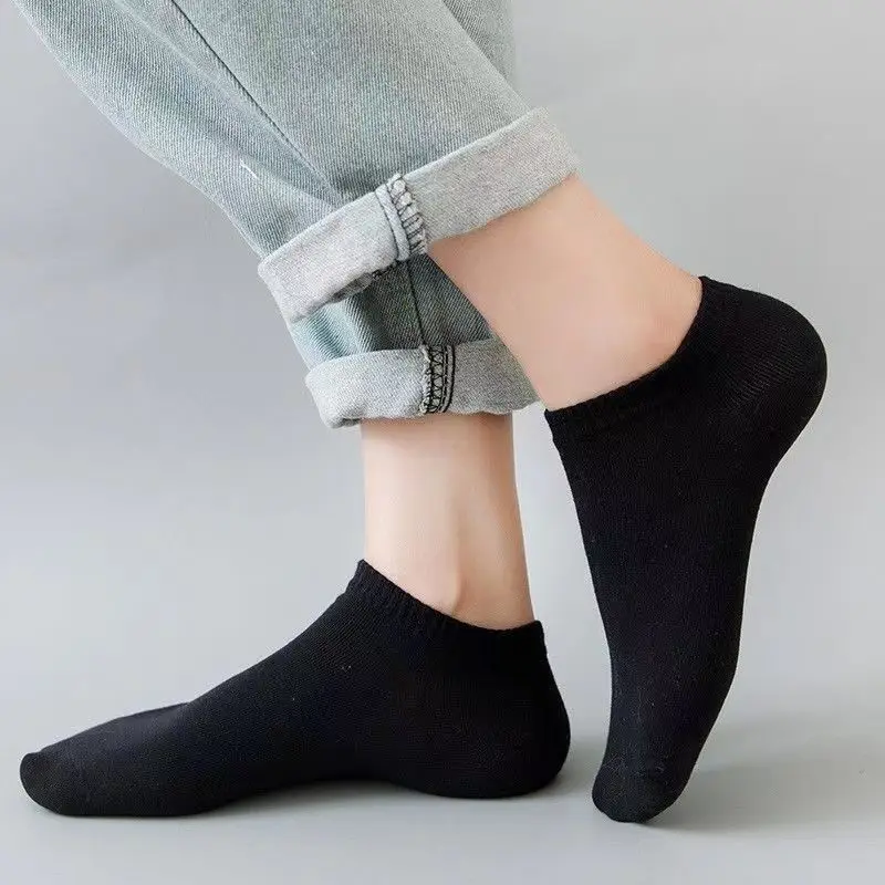 5 Pairs Unisex Casual Plain Co - No Show Sock Women のレビューと価格