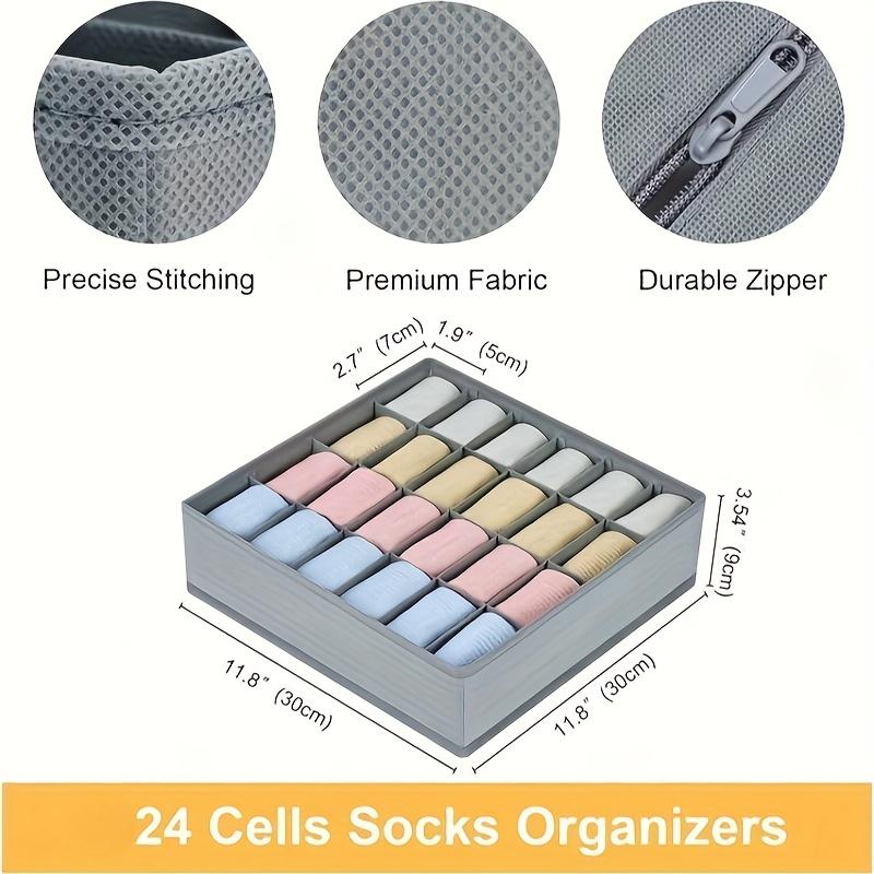 24 Grid Foldable Storage Organ - Sock Organizer Tray のレビューと価格