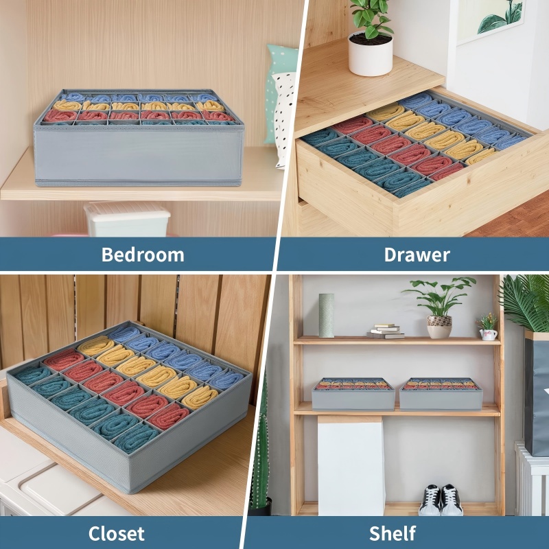 24 Grid Foldable Storage Organ - Sock Organizer Tray のレビューと価格