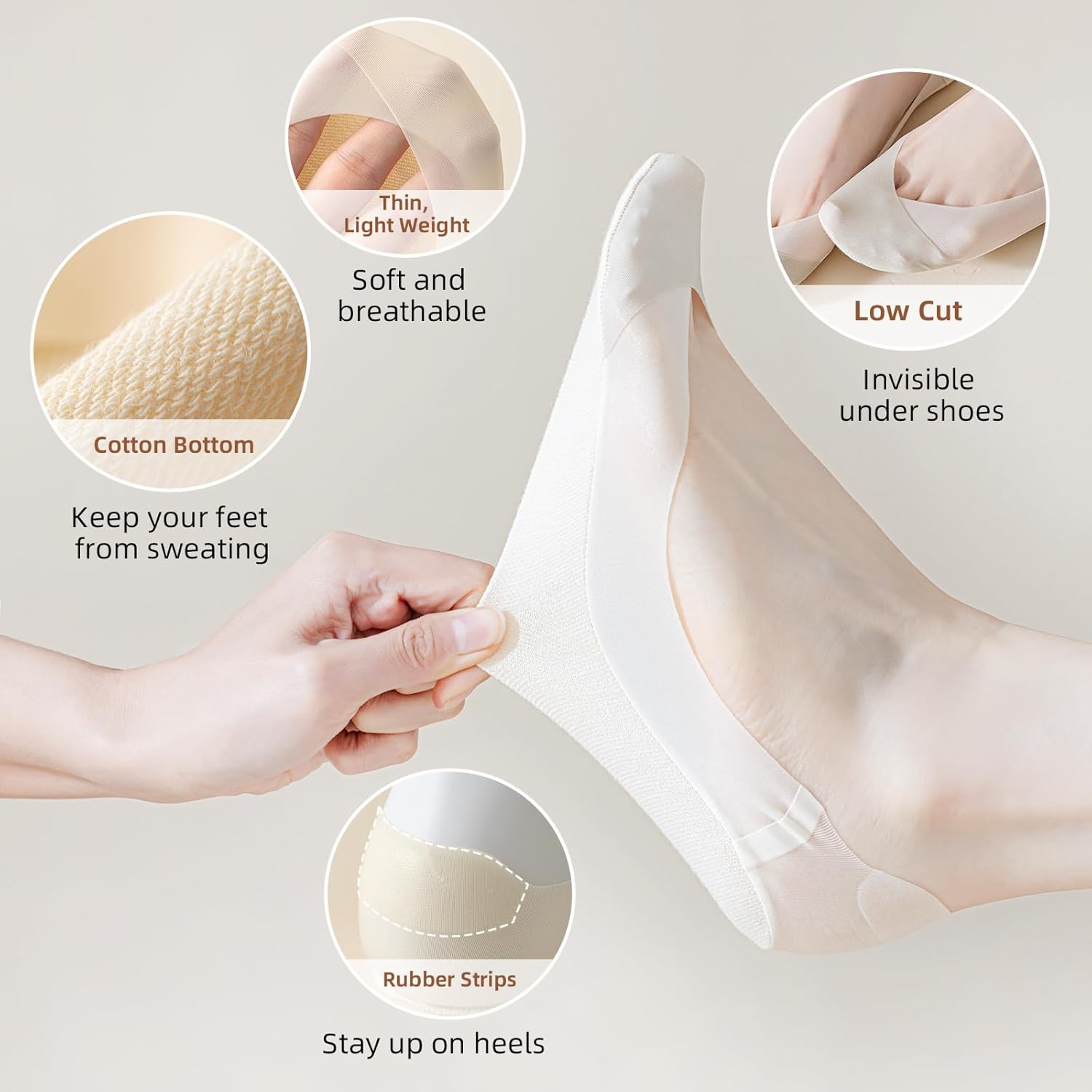 Caudblor 6 Pack Thin No Show S - Invisibility Sock Loafer のレビューと価格