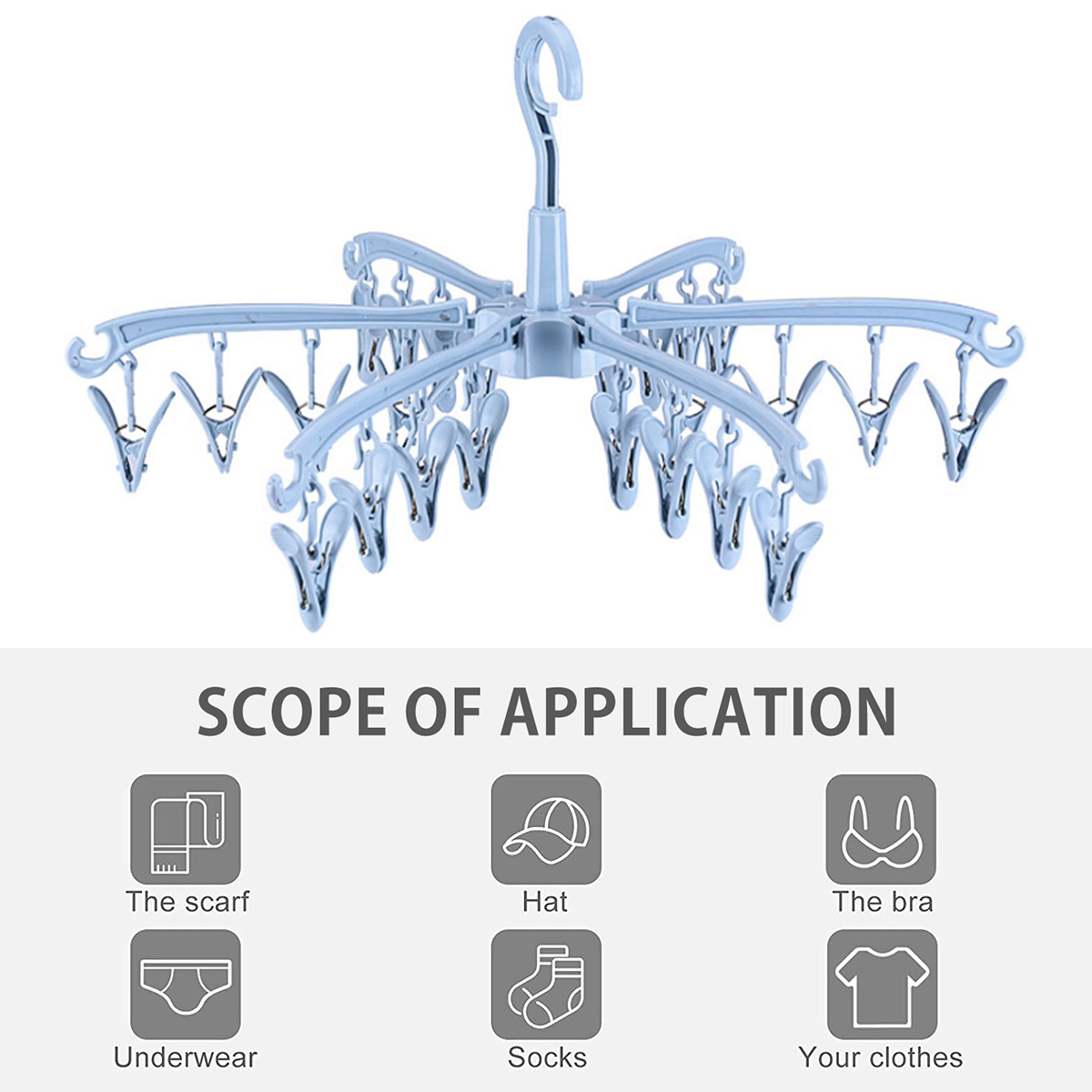 24 Clips Folding Clothes Dryer - Sock Organizer Tray のレビューと価格