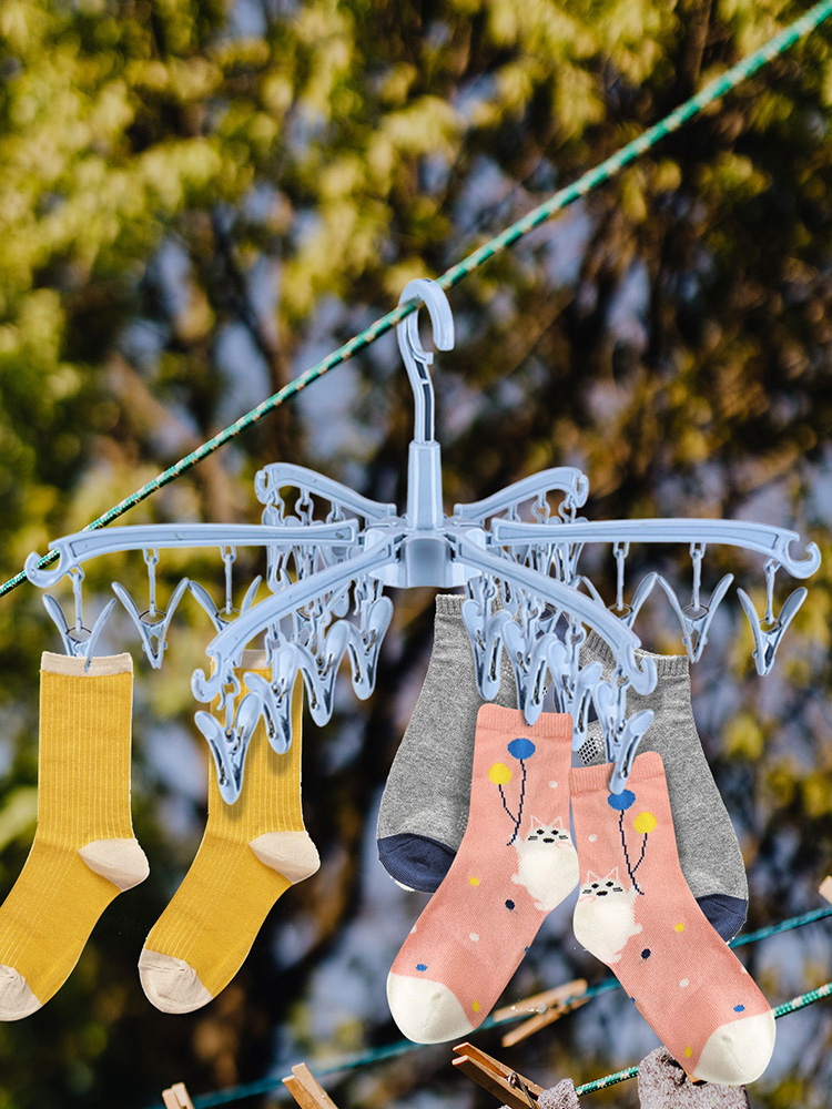 24 Clips Folding Clothes Dryer - Sock Organizer Tray のレビューと価格