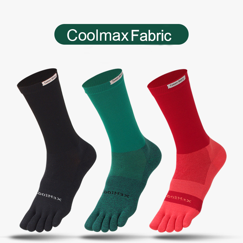 1/5 Pairs Men's High Crew Five - Toe Sock Split のレビューと価格