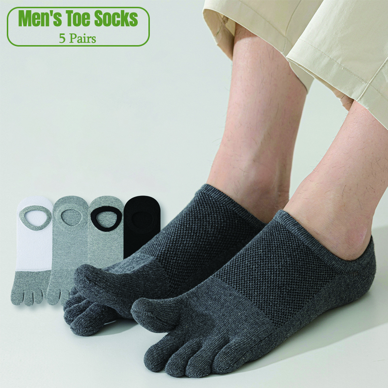 5 Pairs Men's No Show Toe Sock - Toe Sock Split のレビューと価格