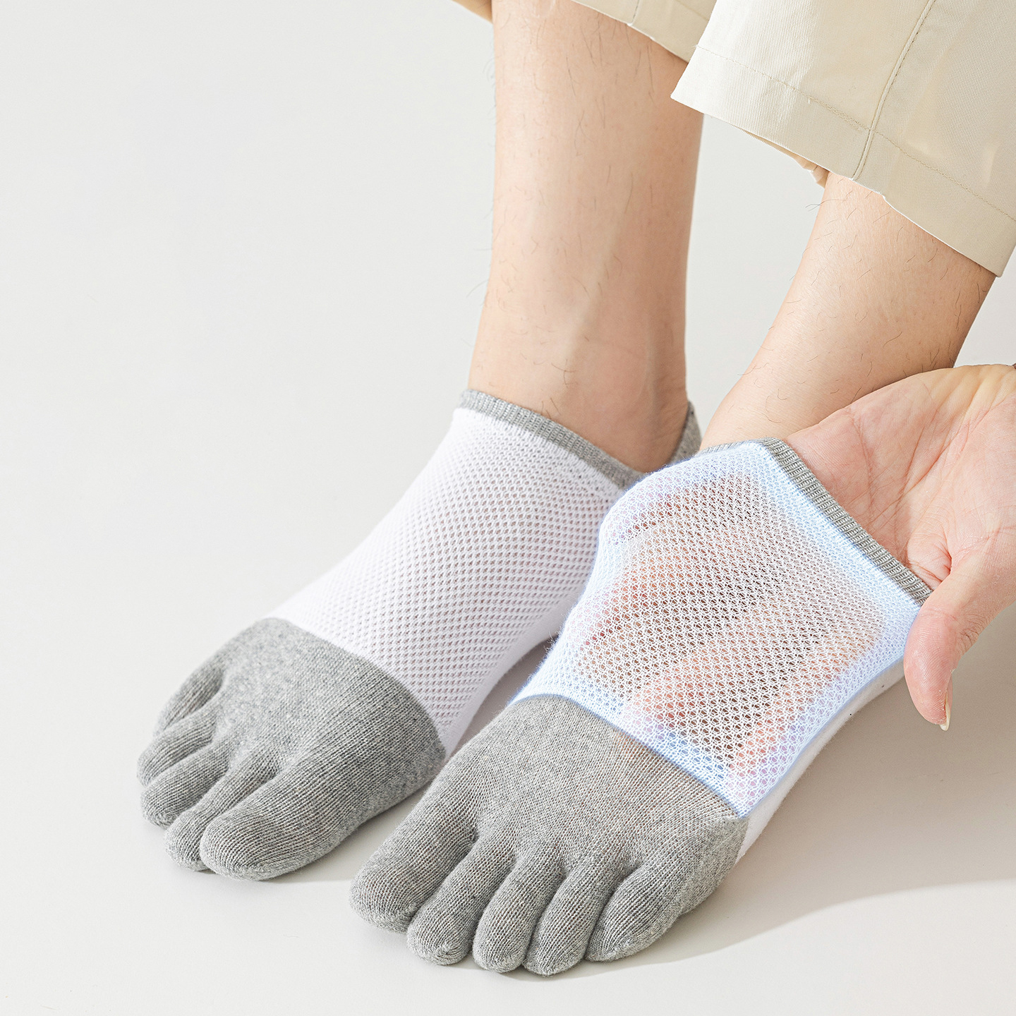 5 Pairs Men's No Show Toe Sock - Toe Sock Split のレビューと価格