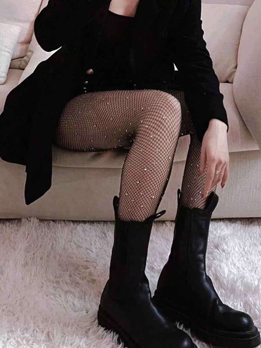 Women's Sheer Rhinestone Fishn - Tights Pantyhose Sheer のレビューと価格