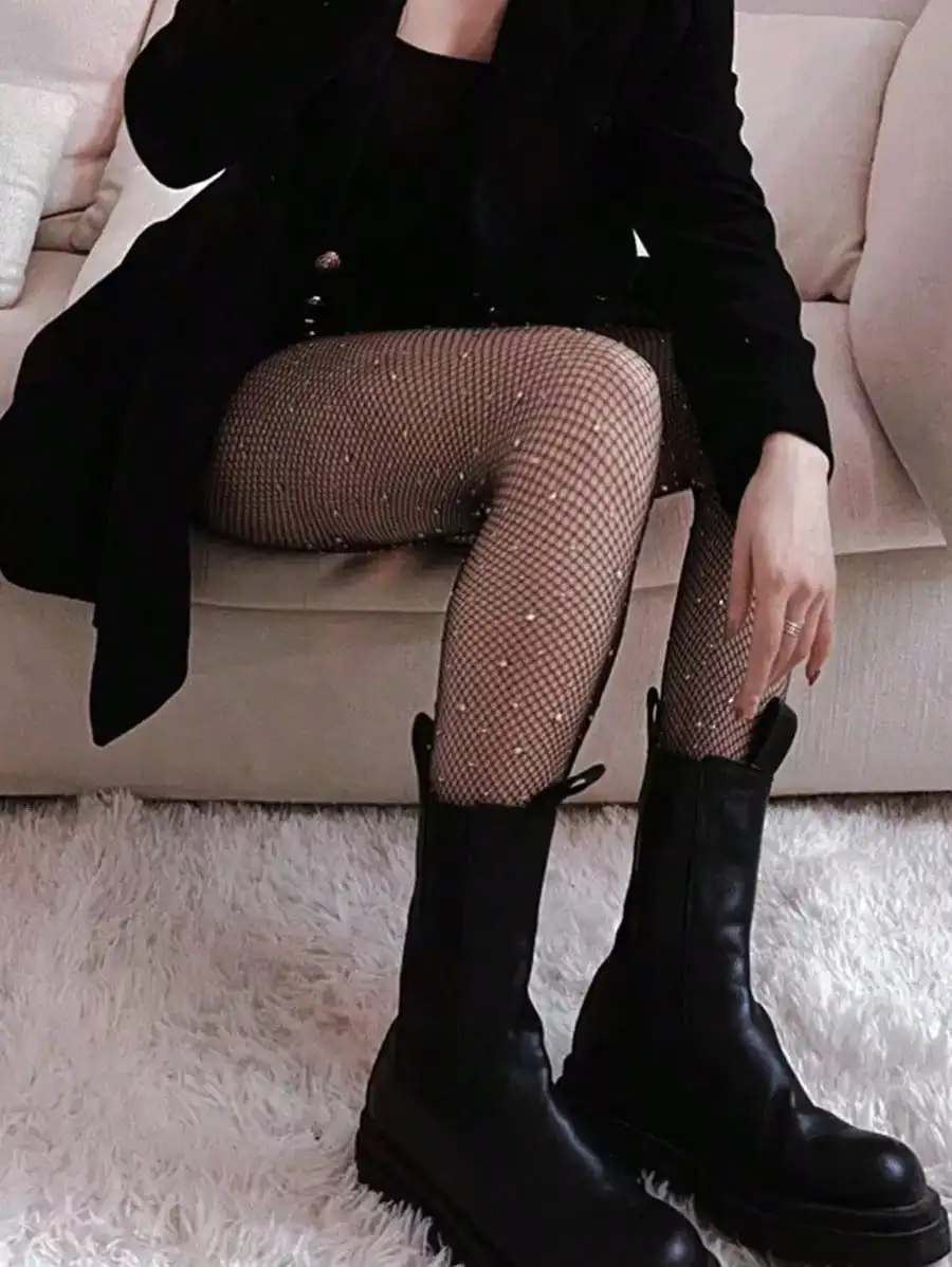 Women's Sheer Rhinestone Fishn - Tights Pantyhose Sheer のレビューと価格