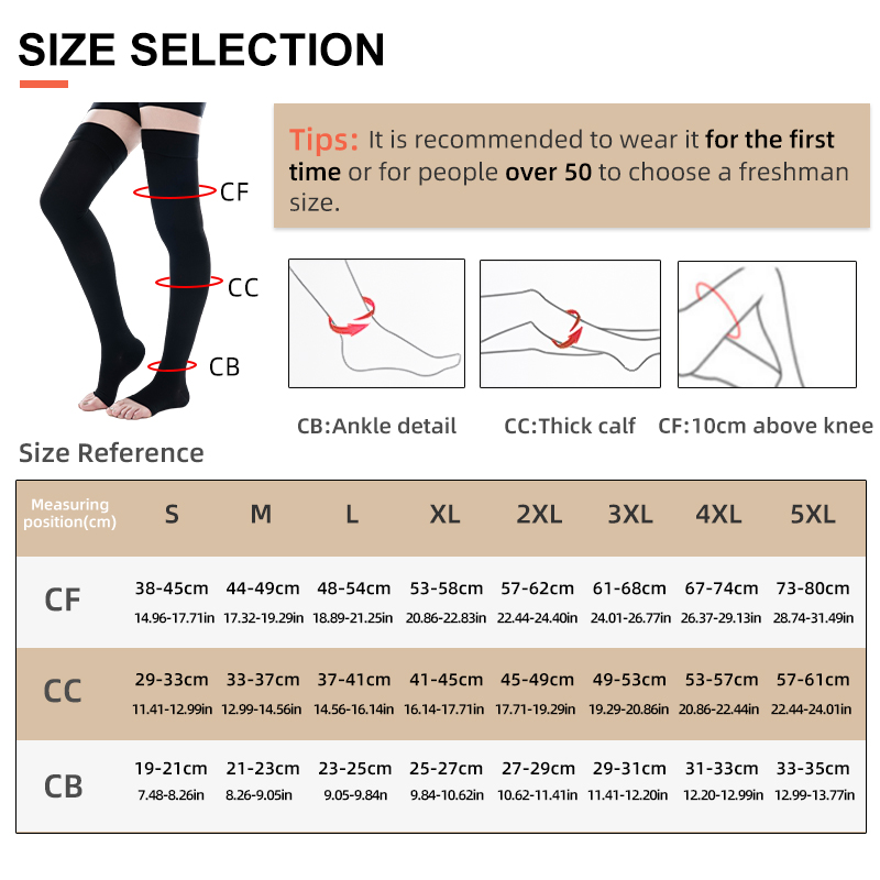 1Pair Thigh High Open Toe Medi - Compression Sock Medical のレビューと価格