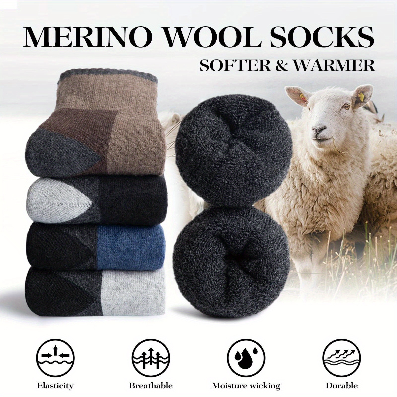 Winter Merino Wool Socks Thick - Wool Hiking Sock のレビューと価格
