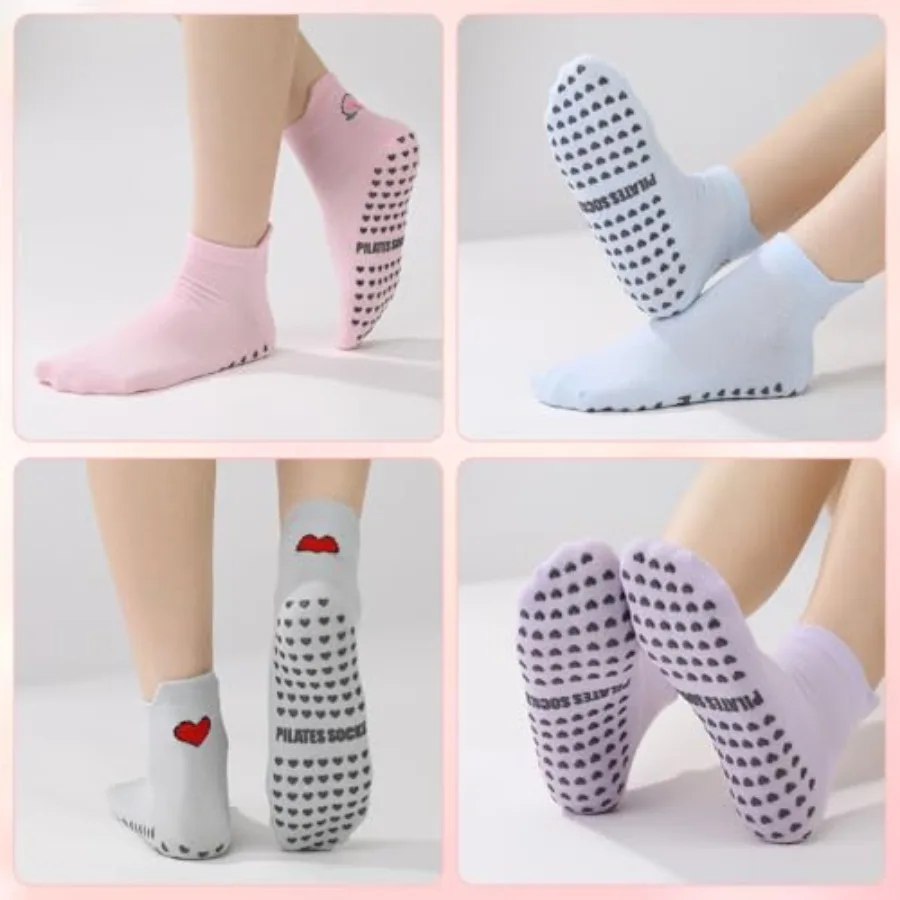 6 Pairs Pilates Socks with Gri - Grip Sock Yoga のレビューと価格