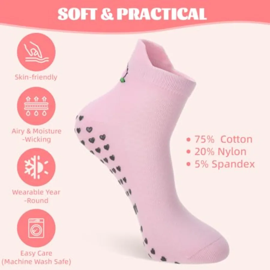6 Pairs Pilates Socks with Gri - Grip Sock Yoga のレビューと価格
