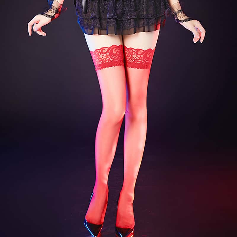 Thigh High Stripe Lace Stockin - Thigh High Sock Stay Up のレビューと価格