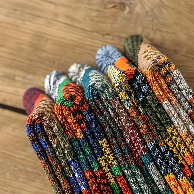 5 pairs of retro ethnic style  - Thermal Sock Winter のレビューと価格