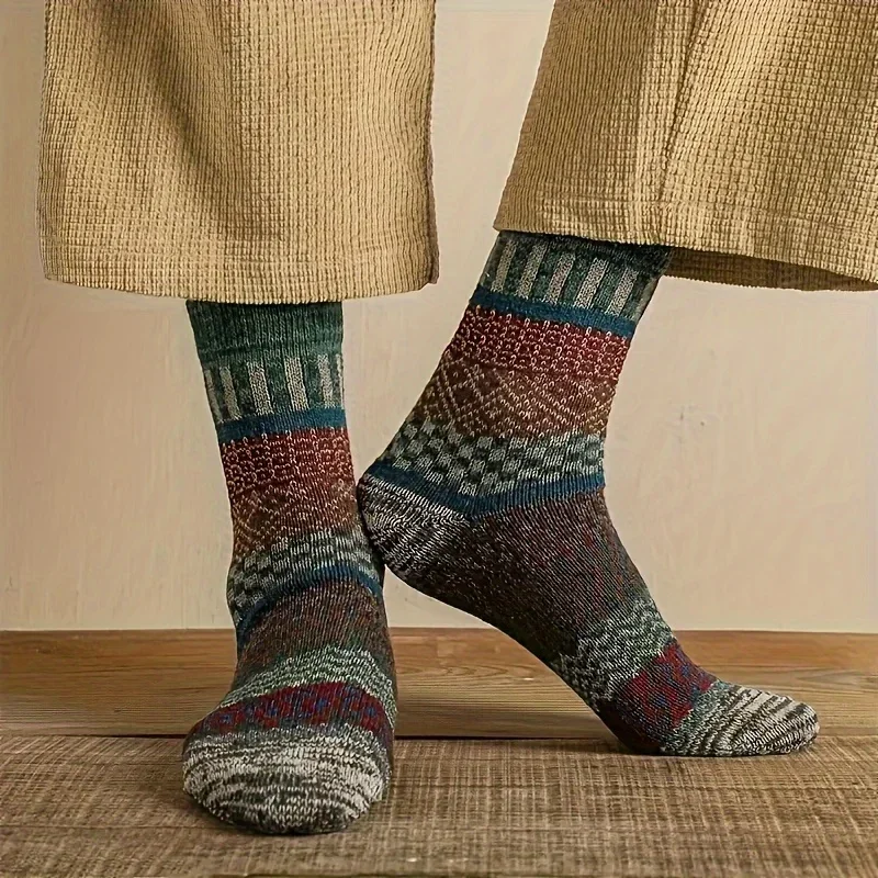 5 pairs of retro ethnic style  - Thermal Sock Winter のレビューと価格