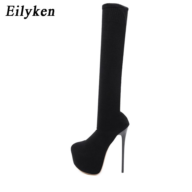 Eilyken 17CM Platform Heels Wo - Knee High Sock Women のレビューと価格