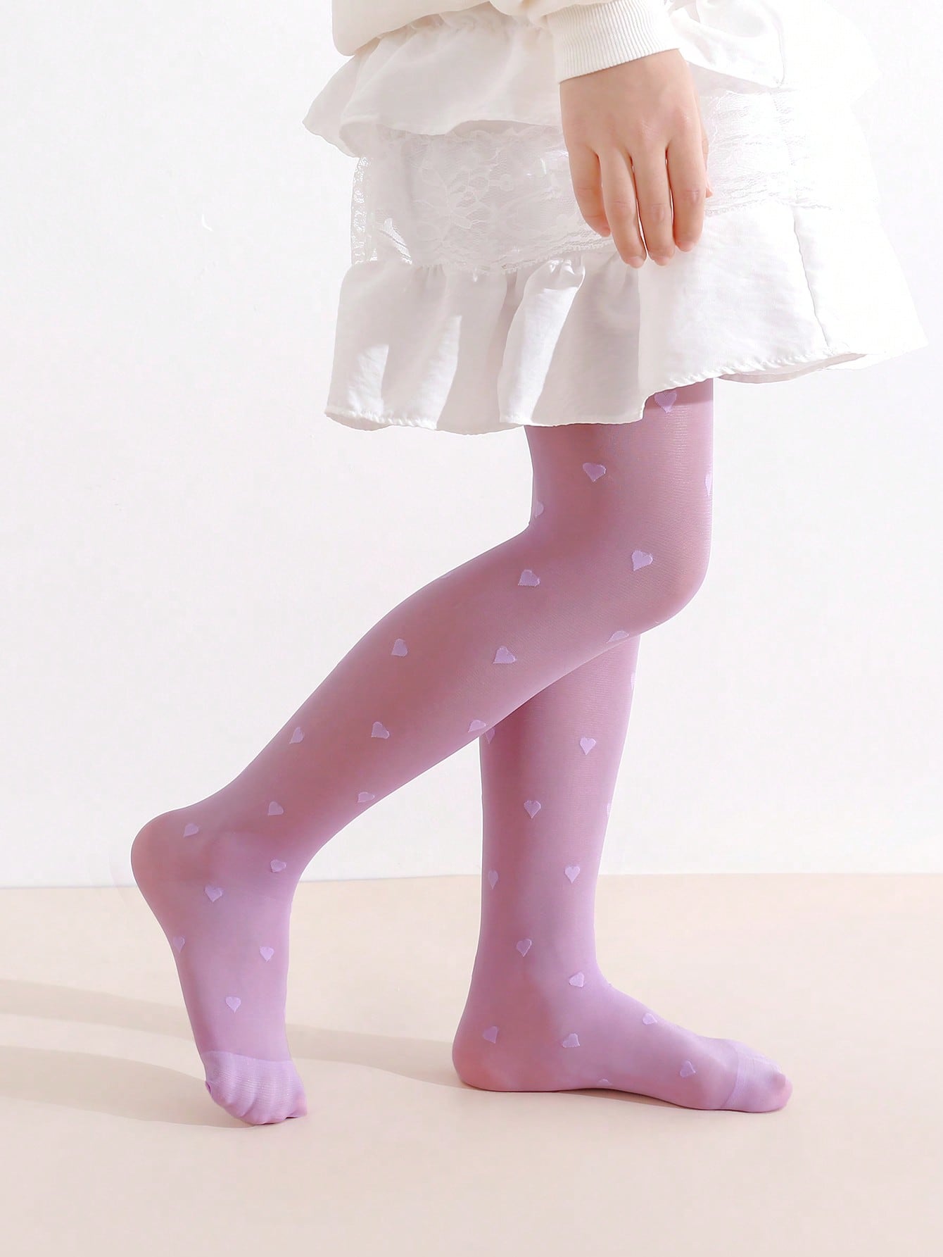 3Pcs Girls Heart Print Tights  - Tights Pantyhose Sheer のレビューと価格