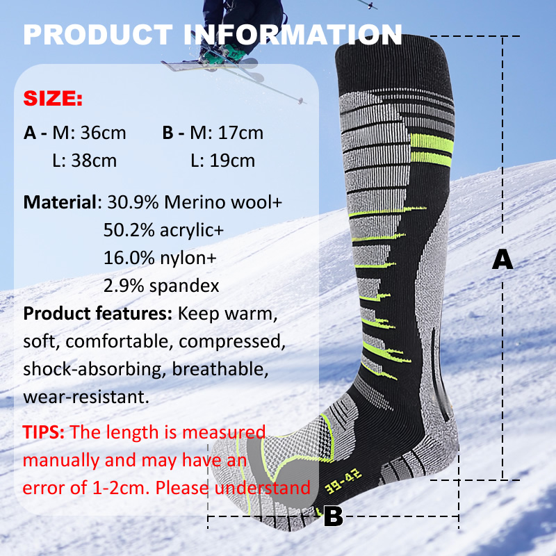 Merino Wool Ski Socks Cold Wea - Thermal Sock Winter のレビューと価格