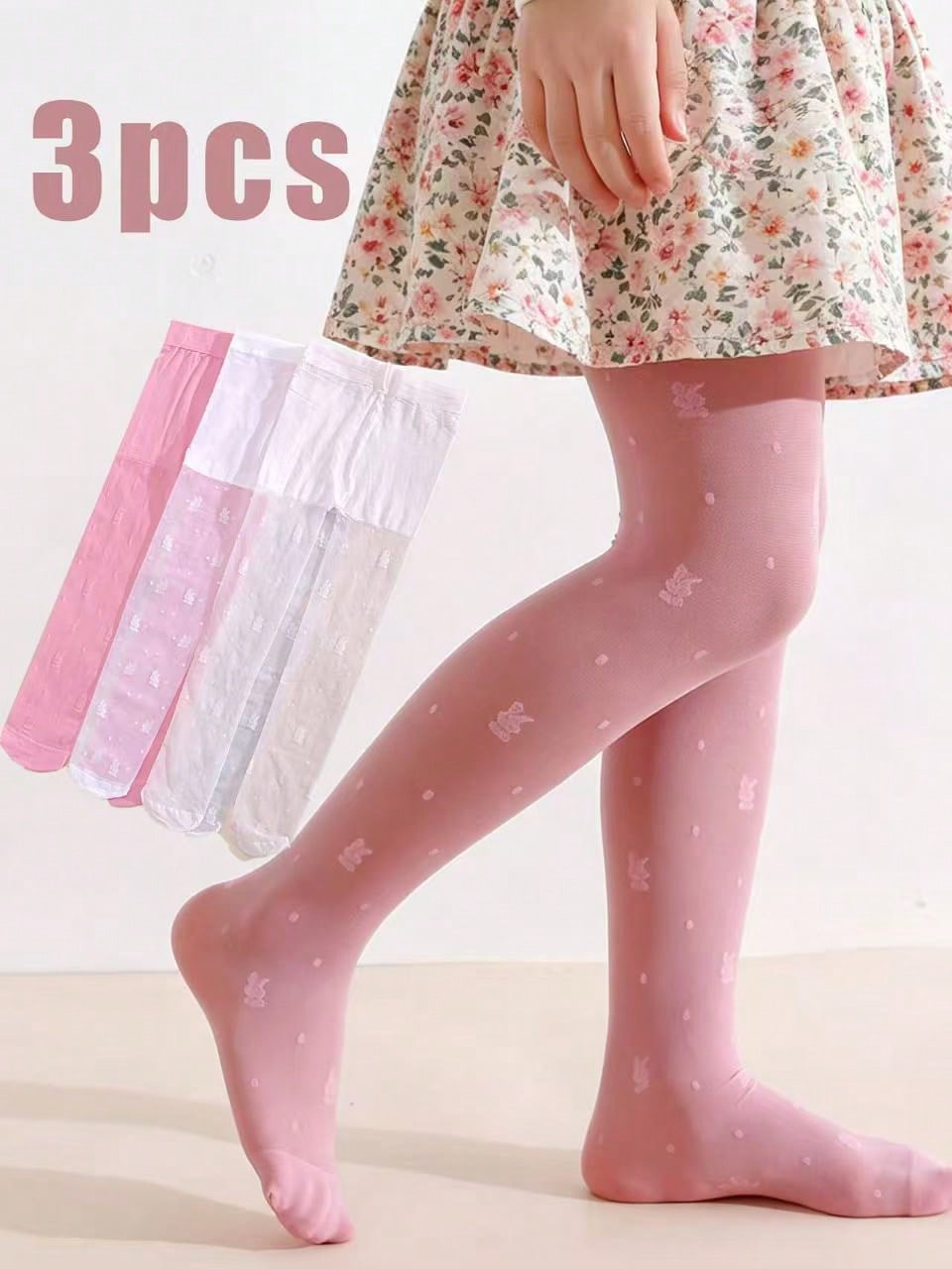 3Pack Girls Rabbit Print Tight - Tights Pantyhose Sheer のレビューと価格
