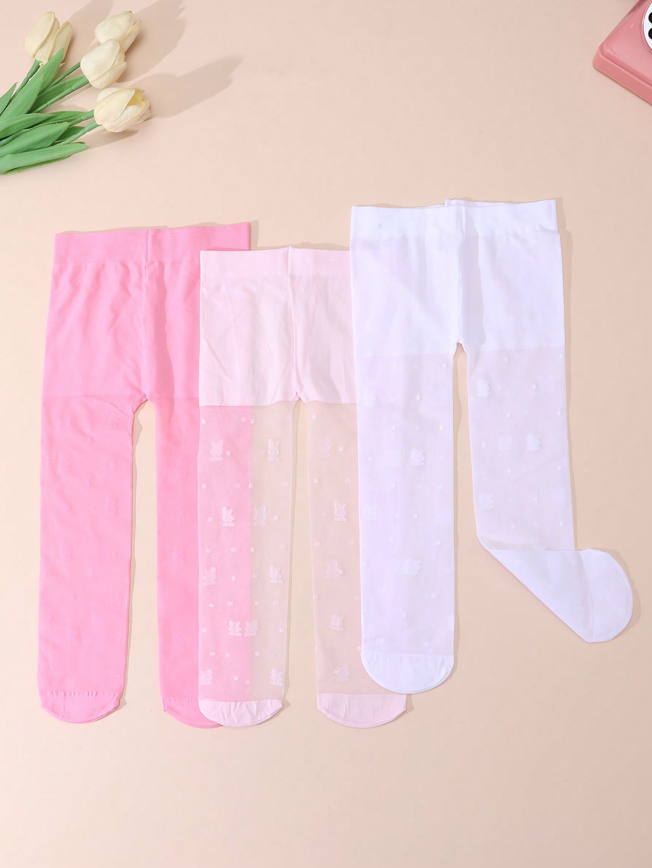 3Pack Girls Rabbit Print Tight - Tights Pantyhose Sheer のレビューと価格