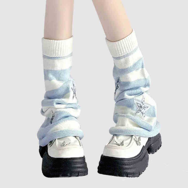 Y2K Striped Leg Warmers Star R - Boot Sock Slouchy のレビューと価格