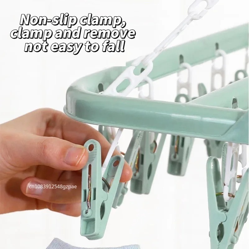 32 Clips Folding Clothes Dryer - Sock Organizer Tray のレビューと価格