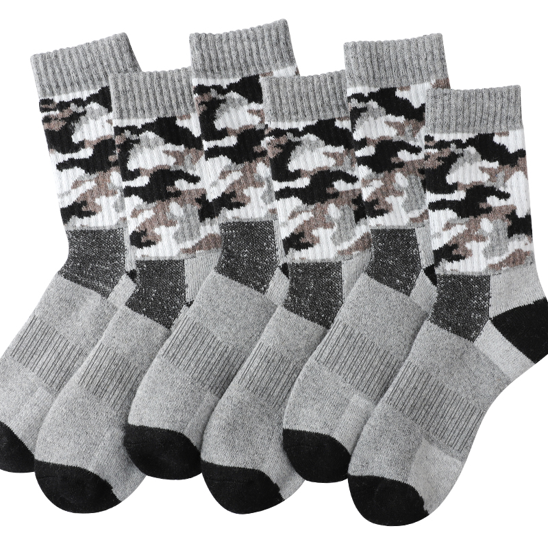 4Pairs Thick Gray Camouflage S - Wool Hiking Sock のレビューと価格