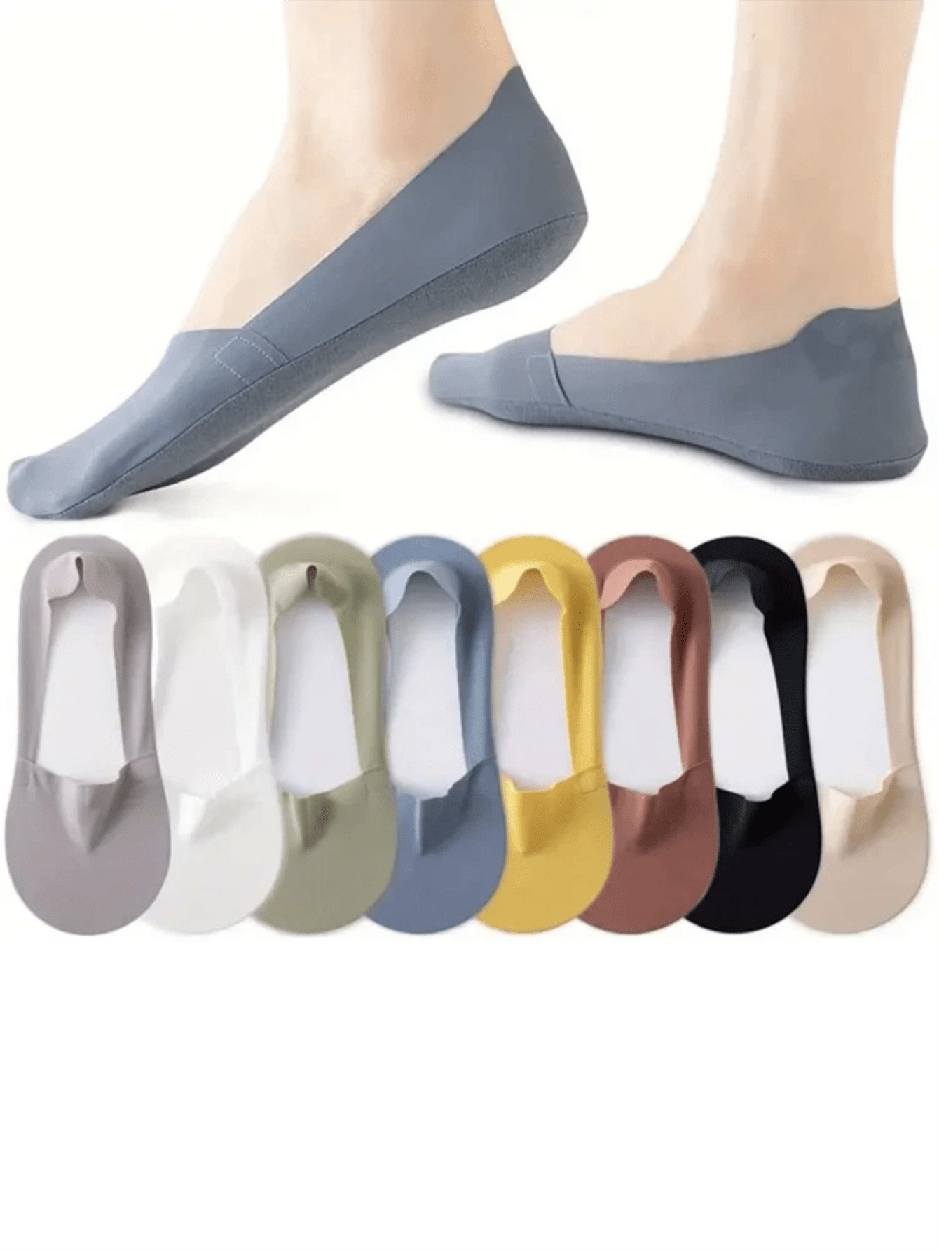 5 Pairs Women Thin Silky Invis - No Show Sock Women のレビューと価格