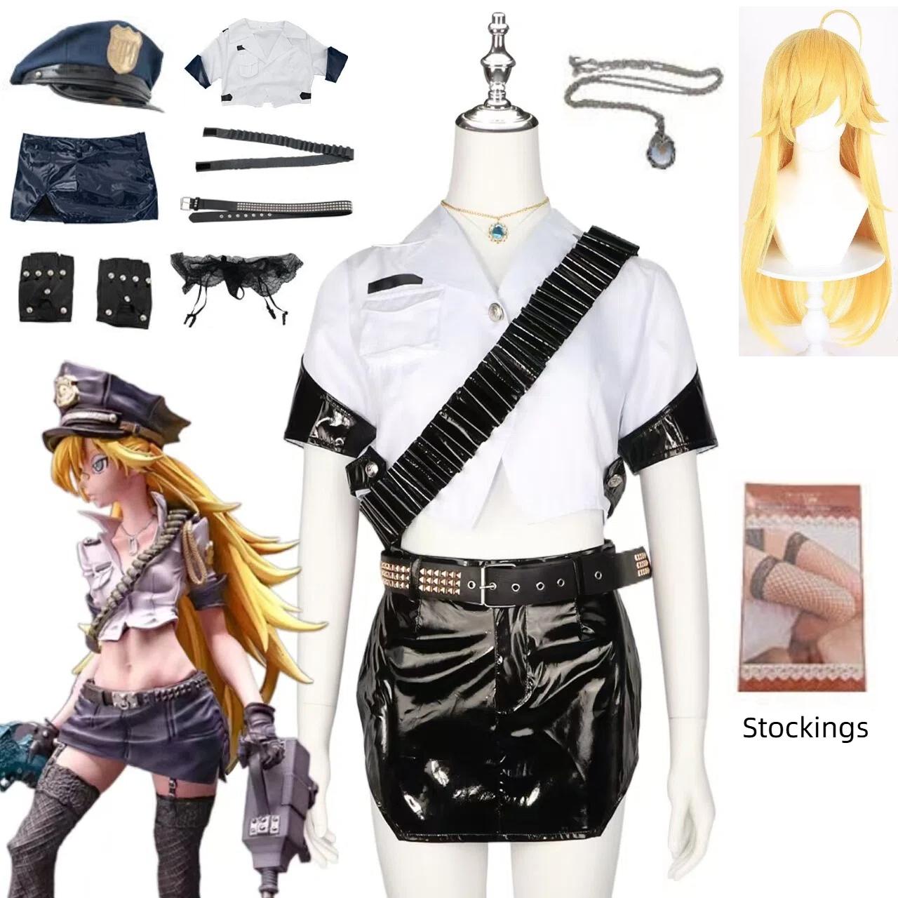 Anime Panty Stocking Cosplay C - Fishnet Stocking Women のレビューと価格