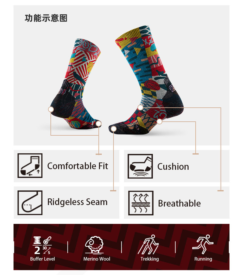 ZEALWOOD Merino Wool Running S - Wool Hiking Sock のレビューと価格