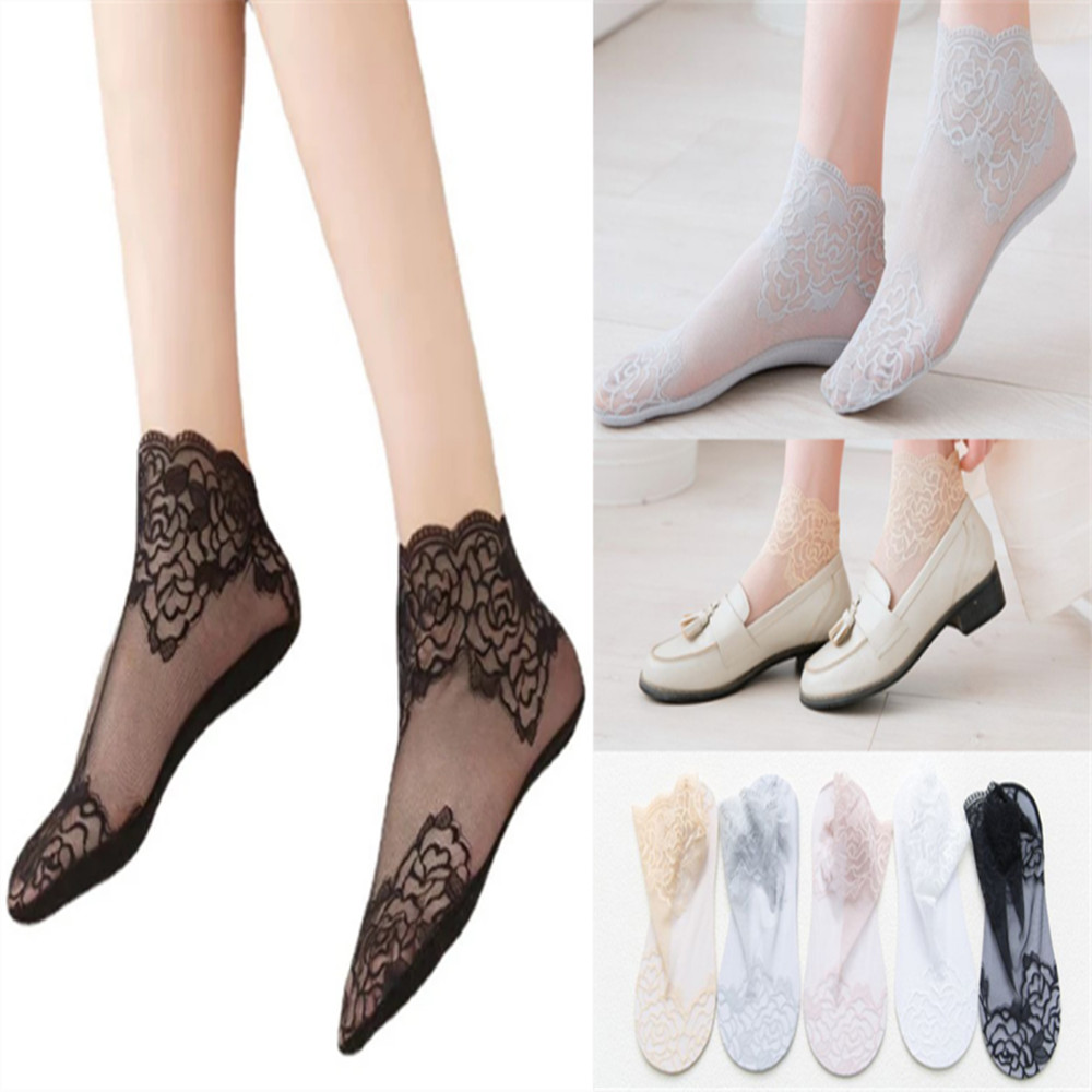 woman Lace rose thin socks Loa - Invisibility Sock Loafer のレビューと価格