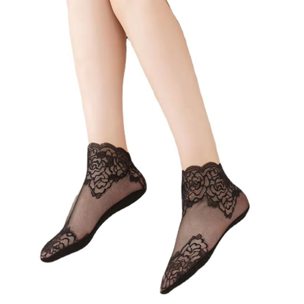 woman Lace rose thin socks Loa - Invisibility Sock Loafer のレビューと価格