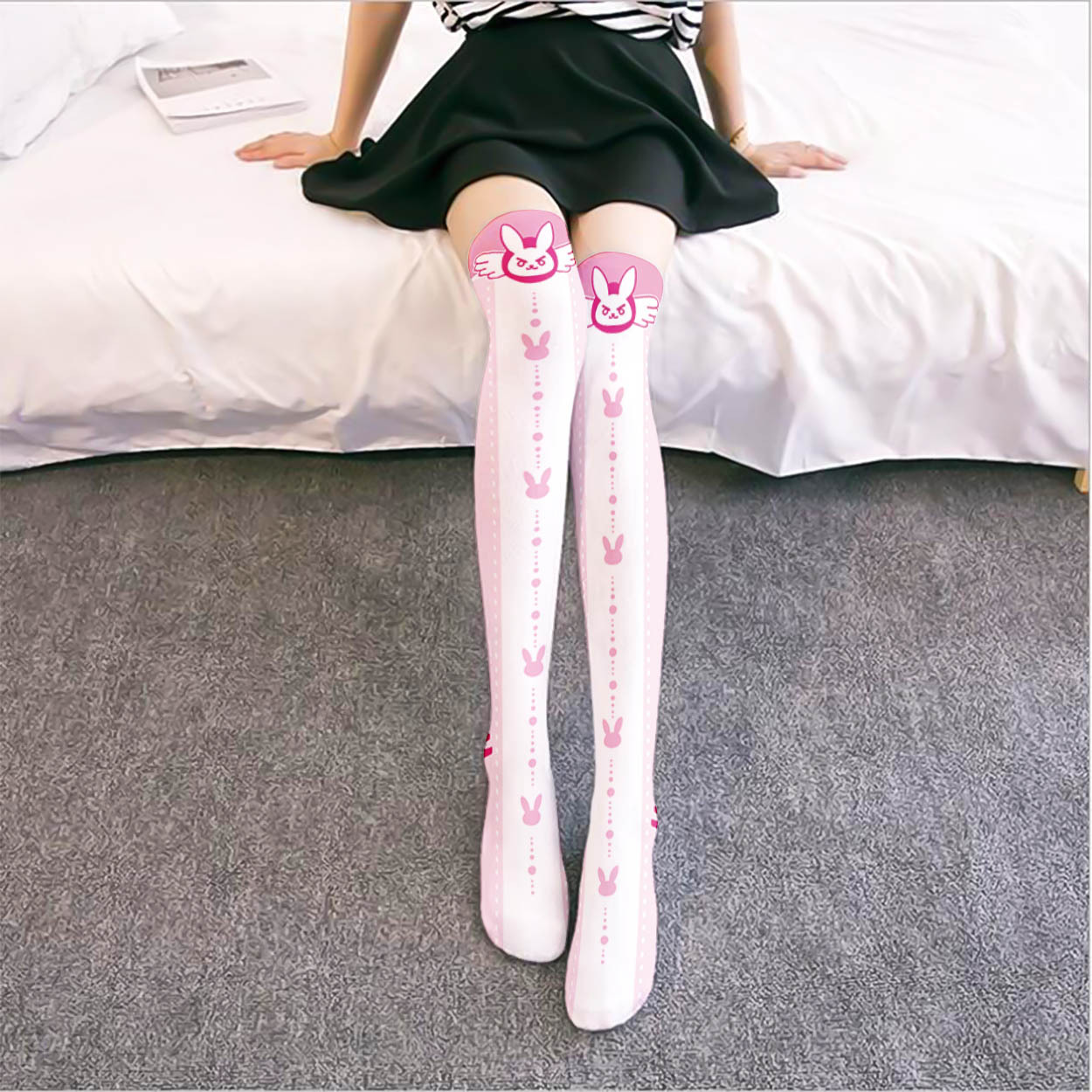 Game OW D.Va Cartoon Printed K - Silk Sock Bamboo のレビューと価格