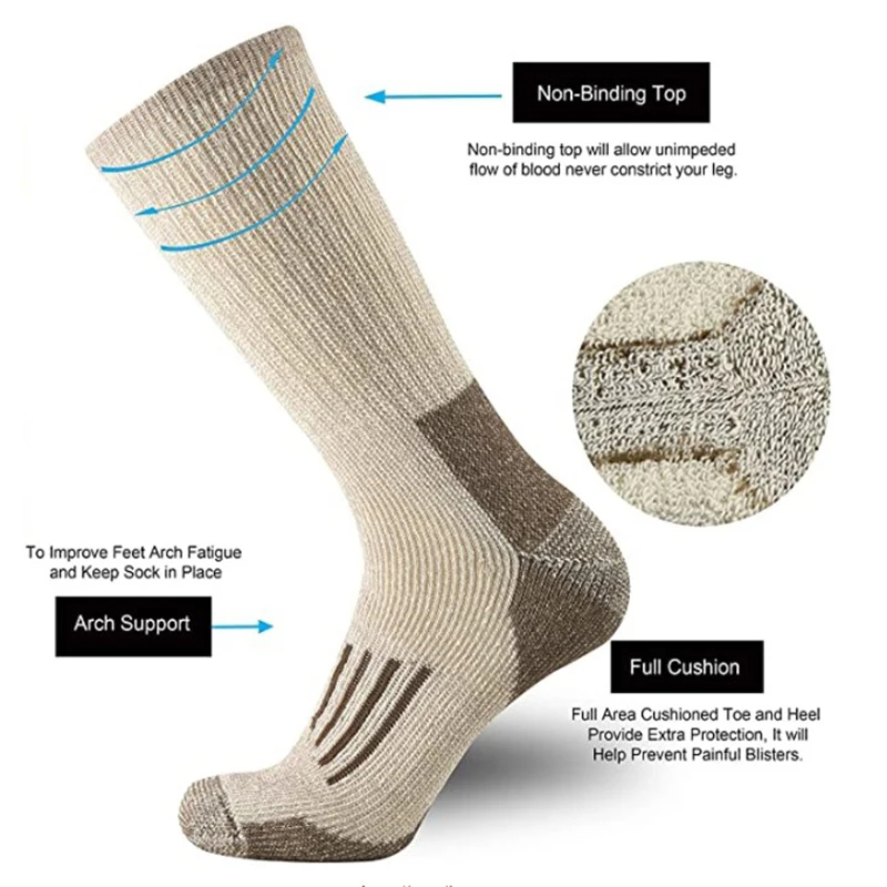 80% Wool Socks Warm Thicken Hi - Wool Hiking Sock のレビューと価格