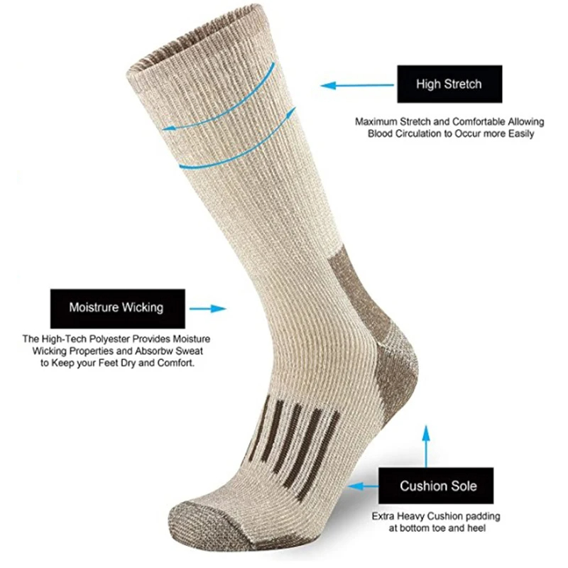 80% Wool Socks Warm Thicken Hi - Wool Hiking Sock のレビューと価格