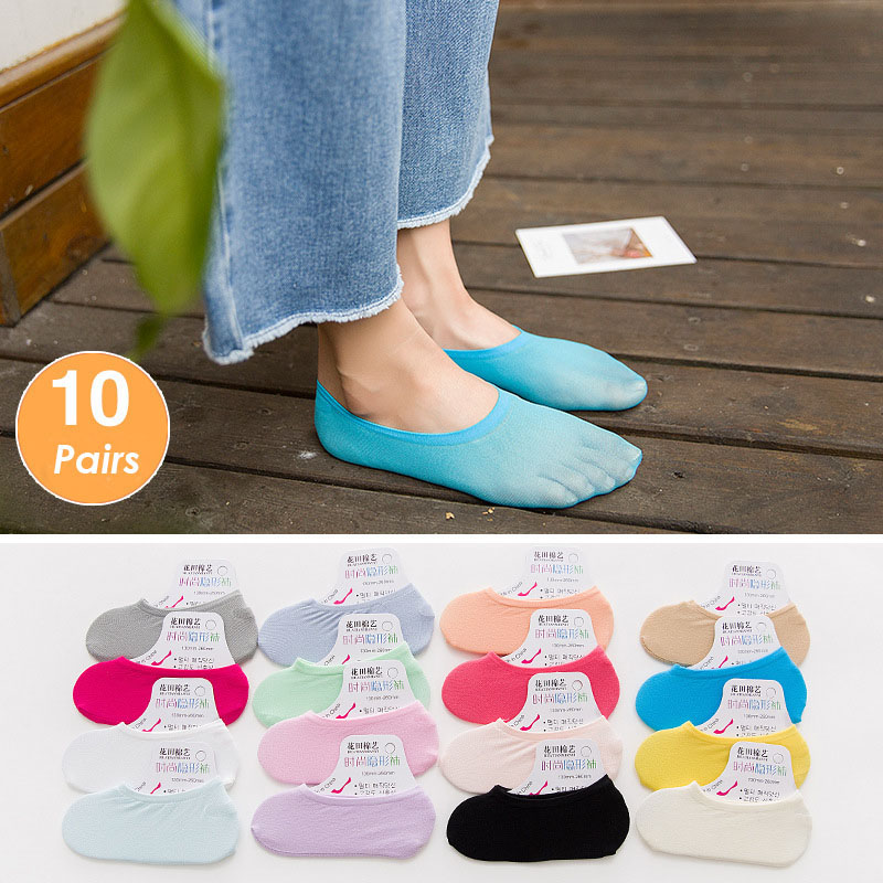 5 Pairs 10PCS Women Socks Nons - Invisibility Sock Loafer のレビューと価格