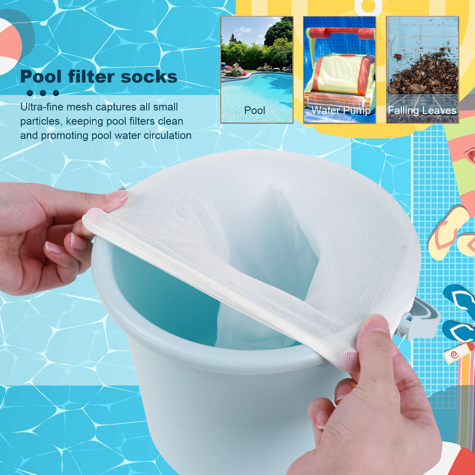 100-5PCS Pool Skimmer Socks El - Sock Organizer Tray のレビューと価格