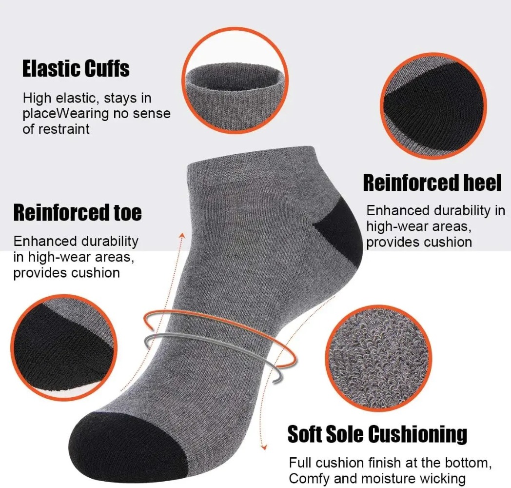 1-10Pairs Breathable Mens Summ - Ankle Sock Low Cut のレビューと価格