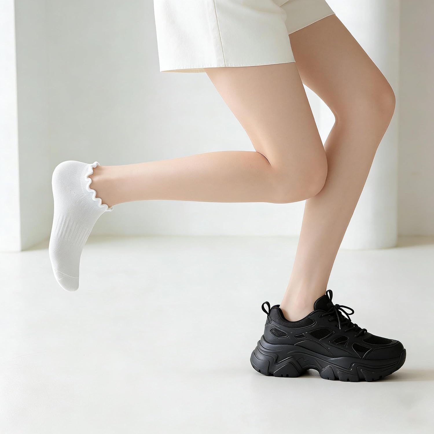 Cute Ruffle Ankle Socks for Wo - Silk Sock Bamboo のレビューと価格