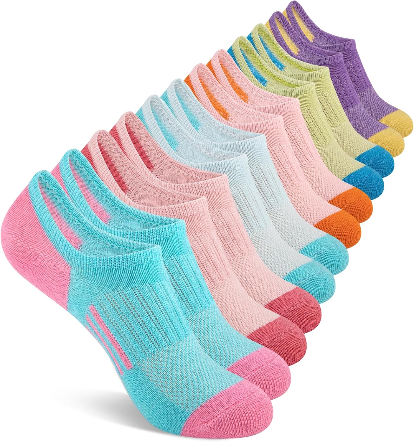 12 Pairs Girls No Show Socks C - Silk Sock Bamboo のレビューと価格