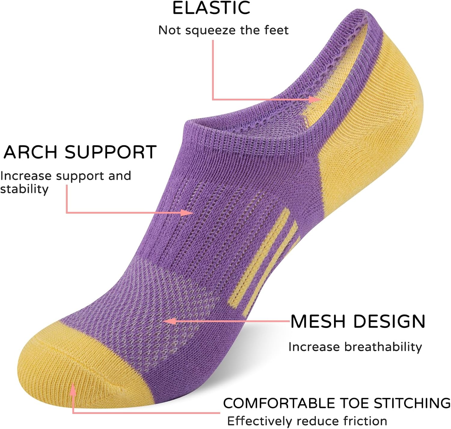 12 Pairs Girls No Show Socks C - Silk Sock Bamboo のレビューと価格