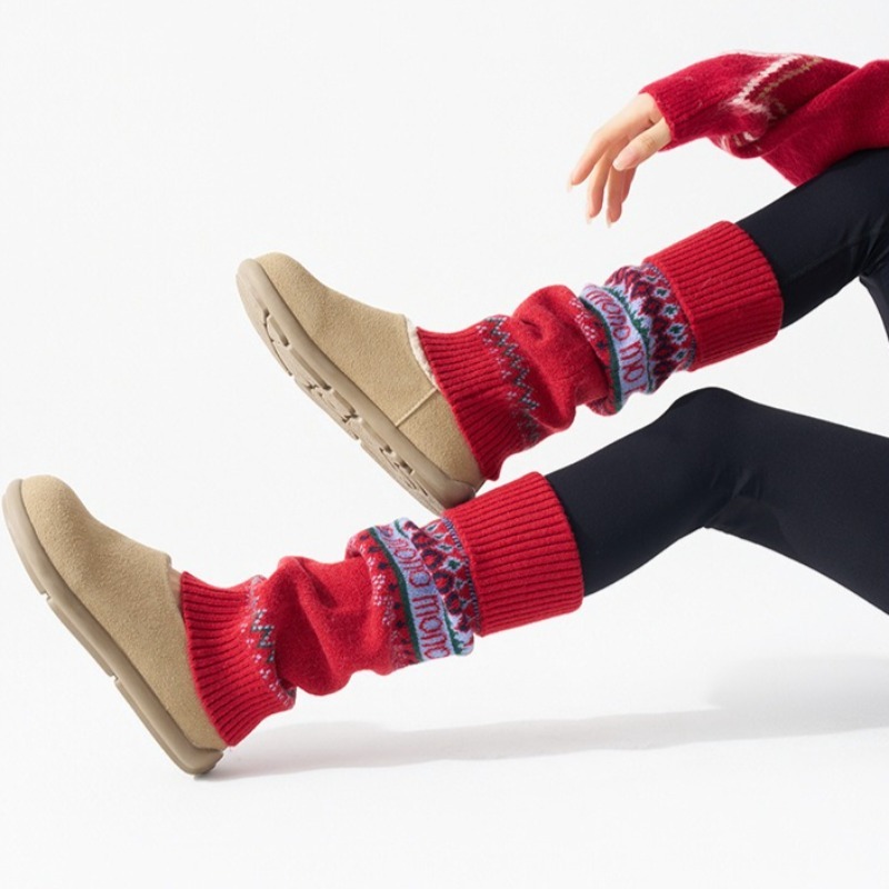 ​Fair Isle Knitted Leg Warmers - Boot Sock Slouchy のレビューと価格