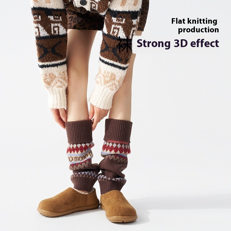 ​Fair Isle Knitted Leg Warmers - Boot Sock Slouchy のレビューと価格
