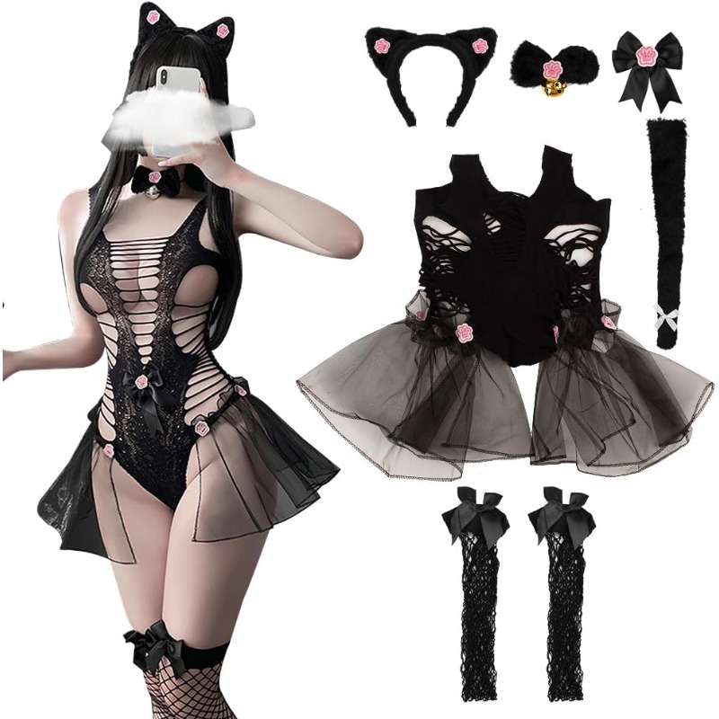 Women Sexy Lingerie Cosplay Ca - Fishnet Stocking Women のレビューと価格
