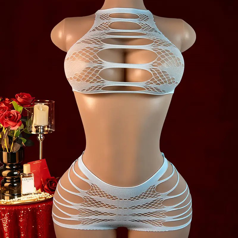 Sexy Lingerie +Panties Hollow  - Fishnet Stocking Women のレビューと価格