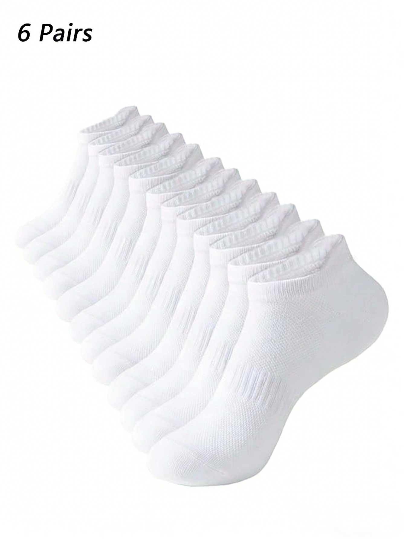 6 Pairs Women Men White Ankle  - No Show Sock Women のレビューと価格