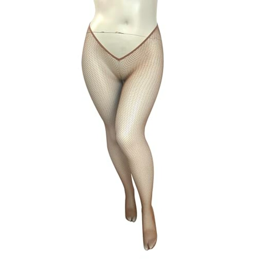 V-Cut Skintone Gold Glitter Fi - Fishnet Stocking Women のレビューと価格