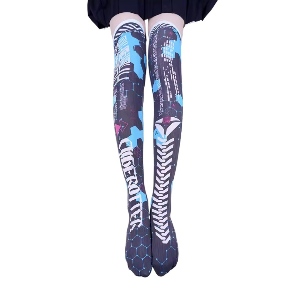 Anime Game Robot AI Mech Stock - Knee High Sock Women のレビューと価格