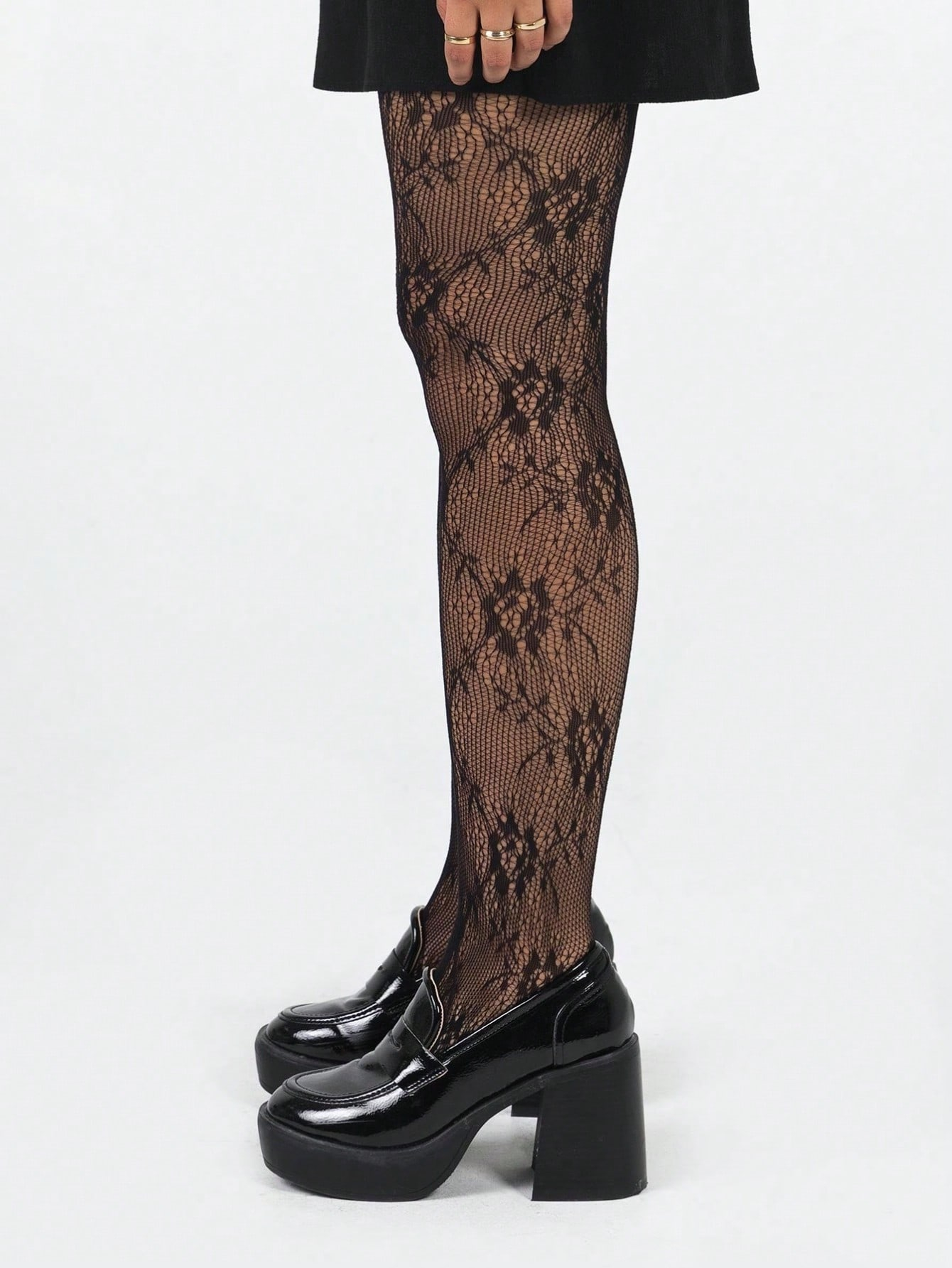 Women's Black Floral Lace Fish - Tights Pantyhose Sheer のレビューと価格