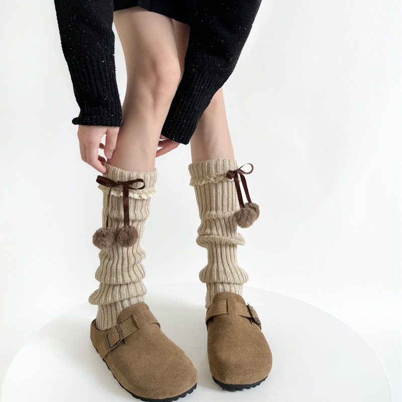 Camel Knit Leg Warmers with Fu - Boot Sock Slouchy のレビューと価格