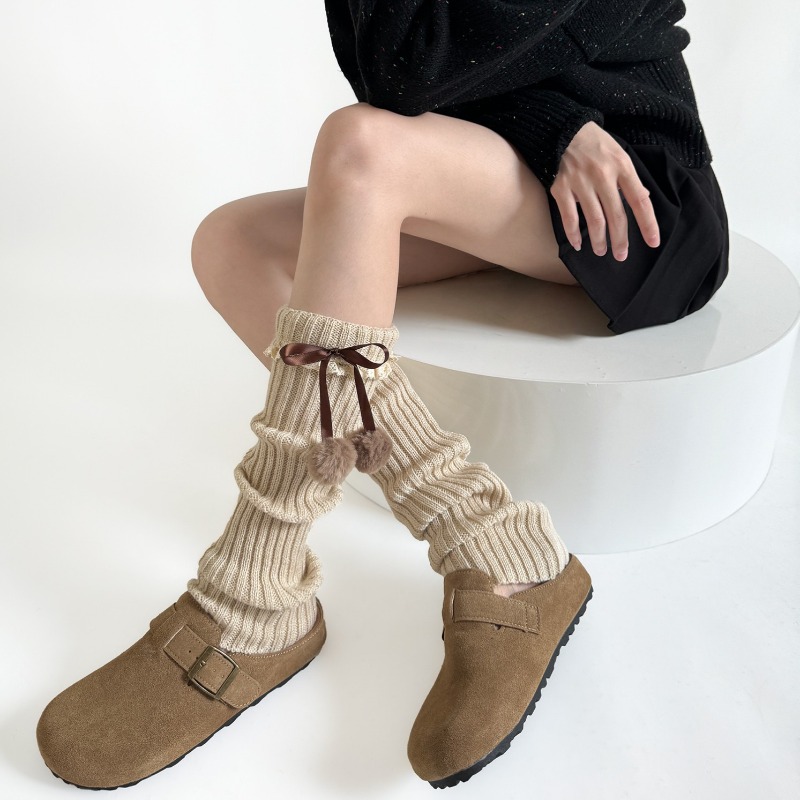 Camel Knit Leg Warmers with Fu - Boot Sock Slouchy のレビューと価格